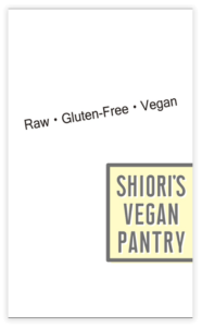 Shiori's Vegan Pantryリト史織　名刺 裏